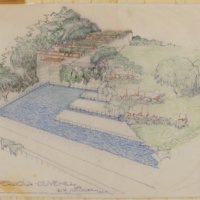 Rudolph Schindler: Barnsdall pool and pergola (Los Angeles, Calif.)